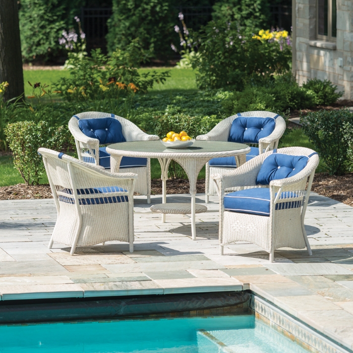 Lloyd Flanders Nantucket Loomed Wicker 5 Piece Dining Set - LF-NANTUCKET-SET10