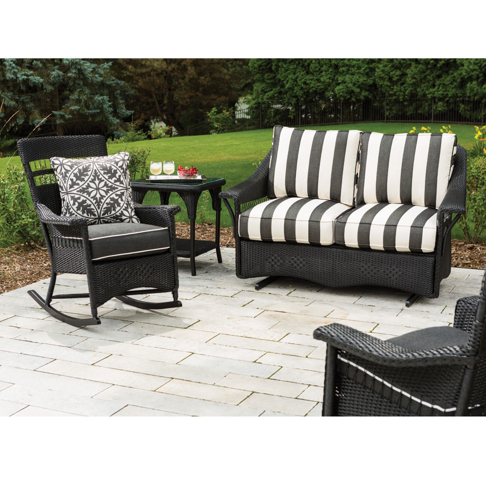Lloyd Flanders Nantucket Loom Wicker Loveseat Glider and Rocker Set - LF-NANTUCKET-SET11