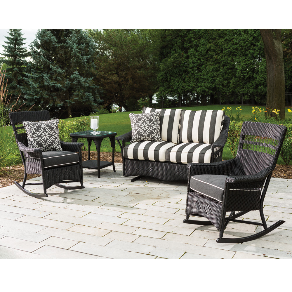 Lloyd Flanders Nantucket  Wicker 4 Piece Motion Patio Set - LF-NANTUCKET-SET13
