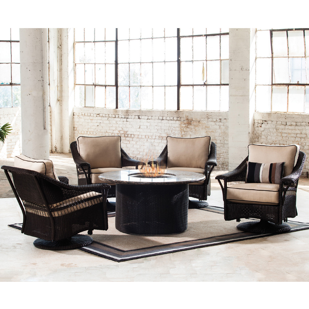 Lloyd Flanders Nantucket Fire Pit Set - LF-NANTUCKET-SET4