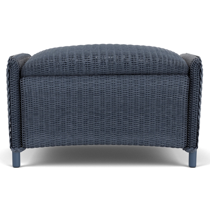 Lloyd Flanders Reflections Wicker Ottoman with Padded Foot Rest Front View