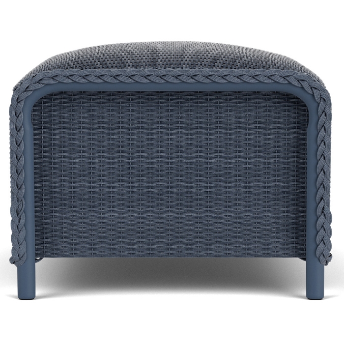 Lloyd Flanders Reflections Wicker Ottoman with Padded Foot Rest Side View