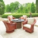 Lloyd Flanders Reflections Swivel Glider Lounge Chair with Teak Fire Table Set - LF-REFLECTIONS-SET18