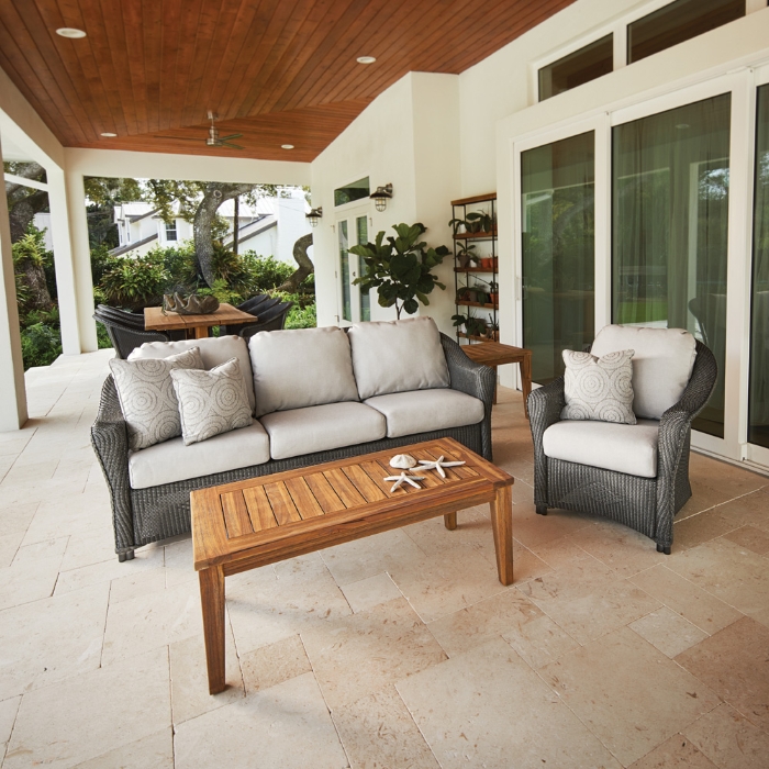 Lloyd Flanders Reflections Sofa and Lounge Chair Set with Teak Table - LF-REFLECTIONS-SET20