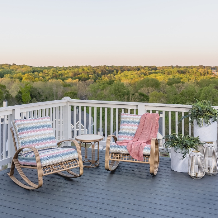 Riviera Patio Rocking Chair Set with Side Table