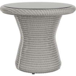 Lloyd Flanders Loom 24” Round Pedestal End Table