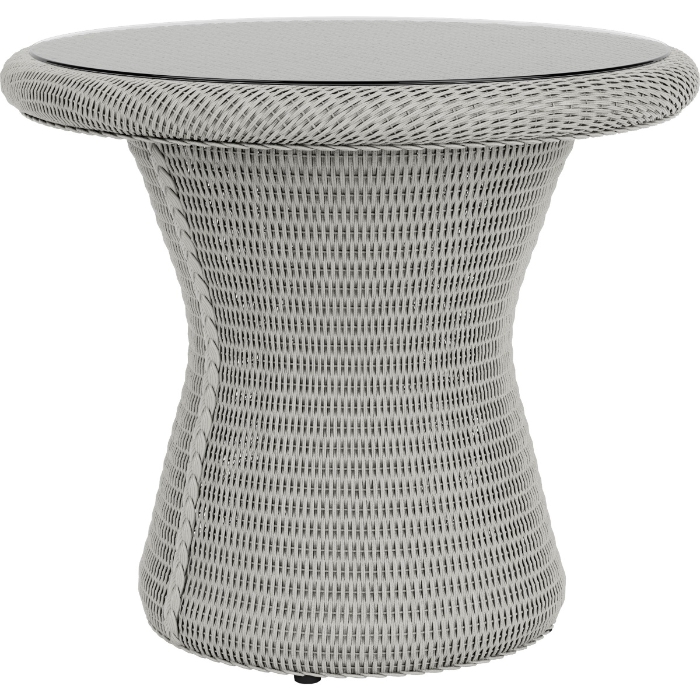 Lloyd Flanders Loom 24” Round Pedestal End Table