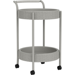Lloyd Flanders Loom Bar Cart with Set-In Serving Trays