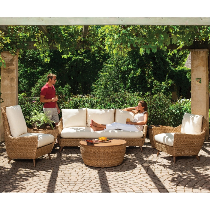 Tobago Hyacinth Wicker Barrel End Table - 426043