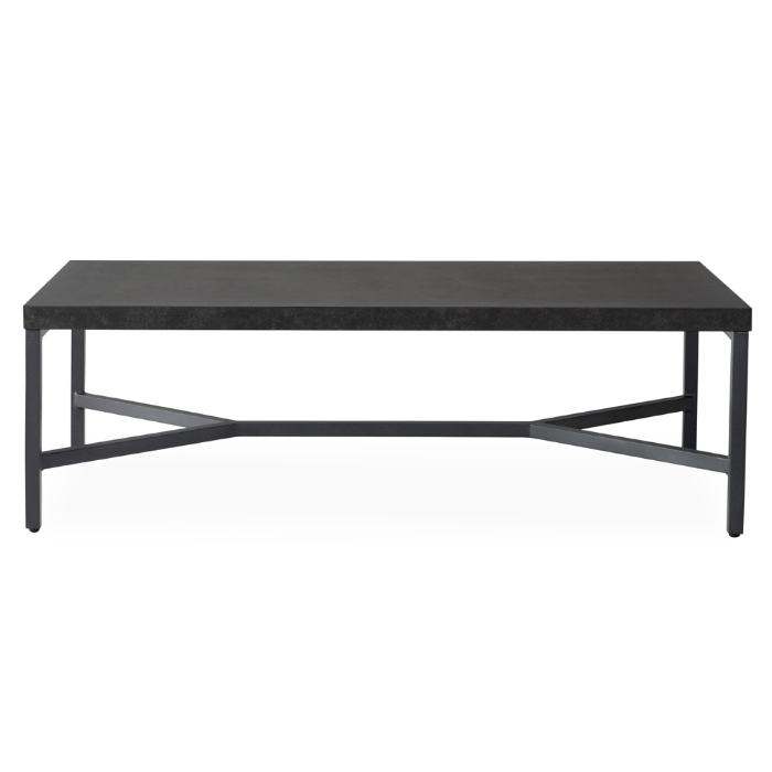 Lloyd Flanders Cocktail Table with Black Ceramic Table Top
