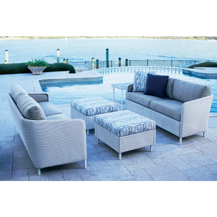 Lloyld flanders wicker sofa with deep seating cushions