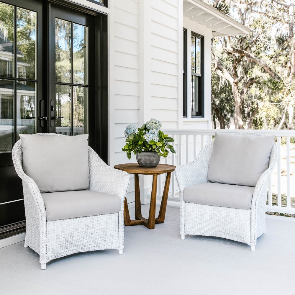 Lloyd Flanders Weekend Retreat Lounge Chair and Teak Table Set - LF-WEEKENDRETREAT-SET15