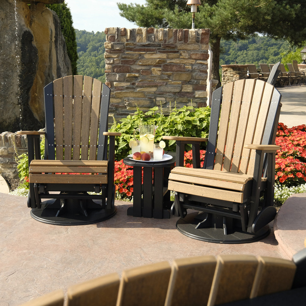 LuxCraft Adirondack Poly Swivel Glider Patio Set - LC-ADIRONDACK-SET10