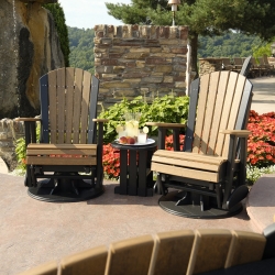 LuxCraft Adirondack Poly Swivel Glider Patio Set - LC-ADIRONDACK-SET10