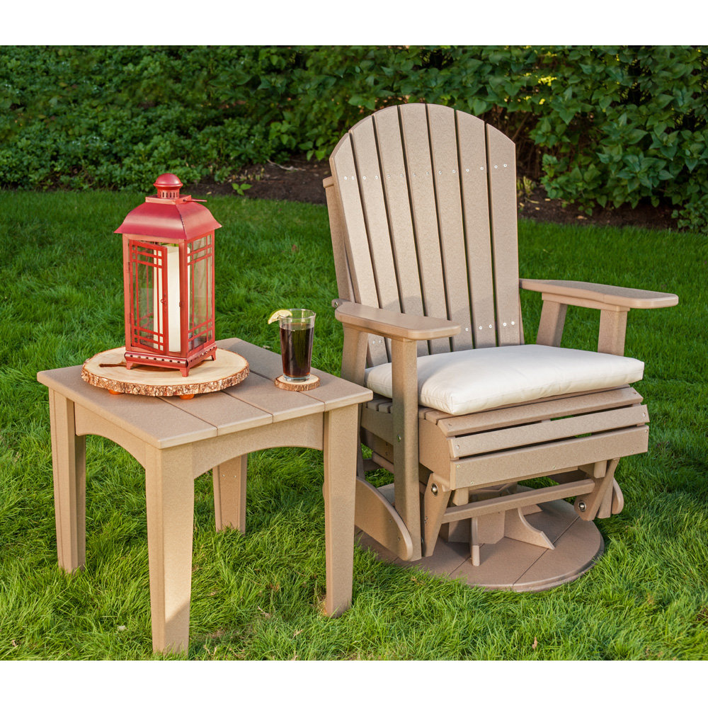 LuxCraft Adirondack Swivel Glider Chair with Island Side Table - LC-ADIRONDACK-SET12