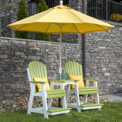 LuxCraft Adirondack Balcony Tete-a-Tete Set with Umbrella - LC-ADIRONDACK-SET25