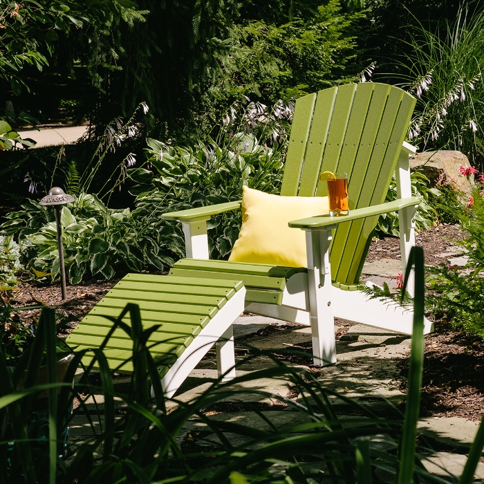 LuxCraft Deluxe Adirondack Chair and Ottoman Set - LC-ADIRONDACK-SET34
