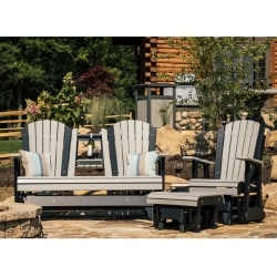 LuxCraft Adirondack Poly Sofa Glider Patio Set - LC-ADIRONDACK-SET8