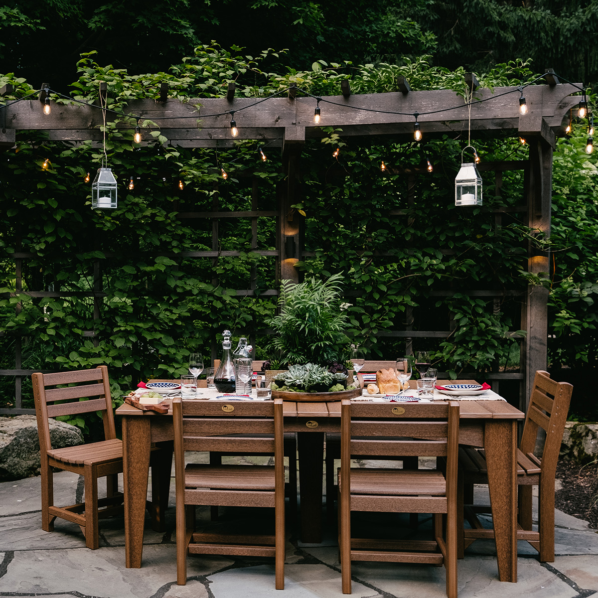 LuxCraft Island Poly Patio Dining Set - Thumbnail 3