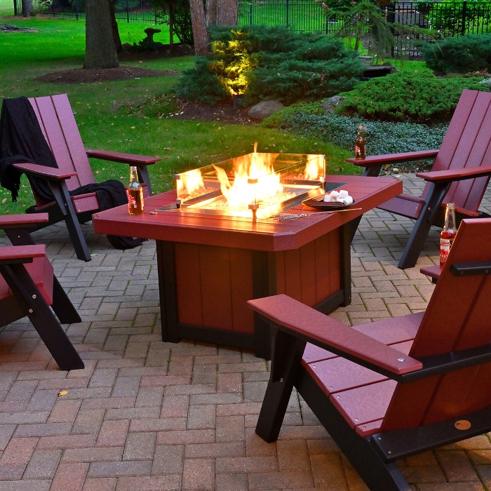 Lumin Rectangle 51" Fire Pit cherrywood