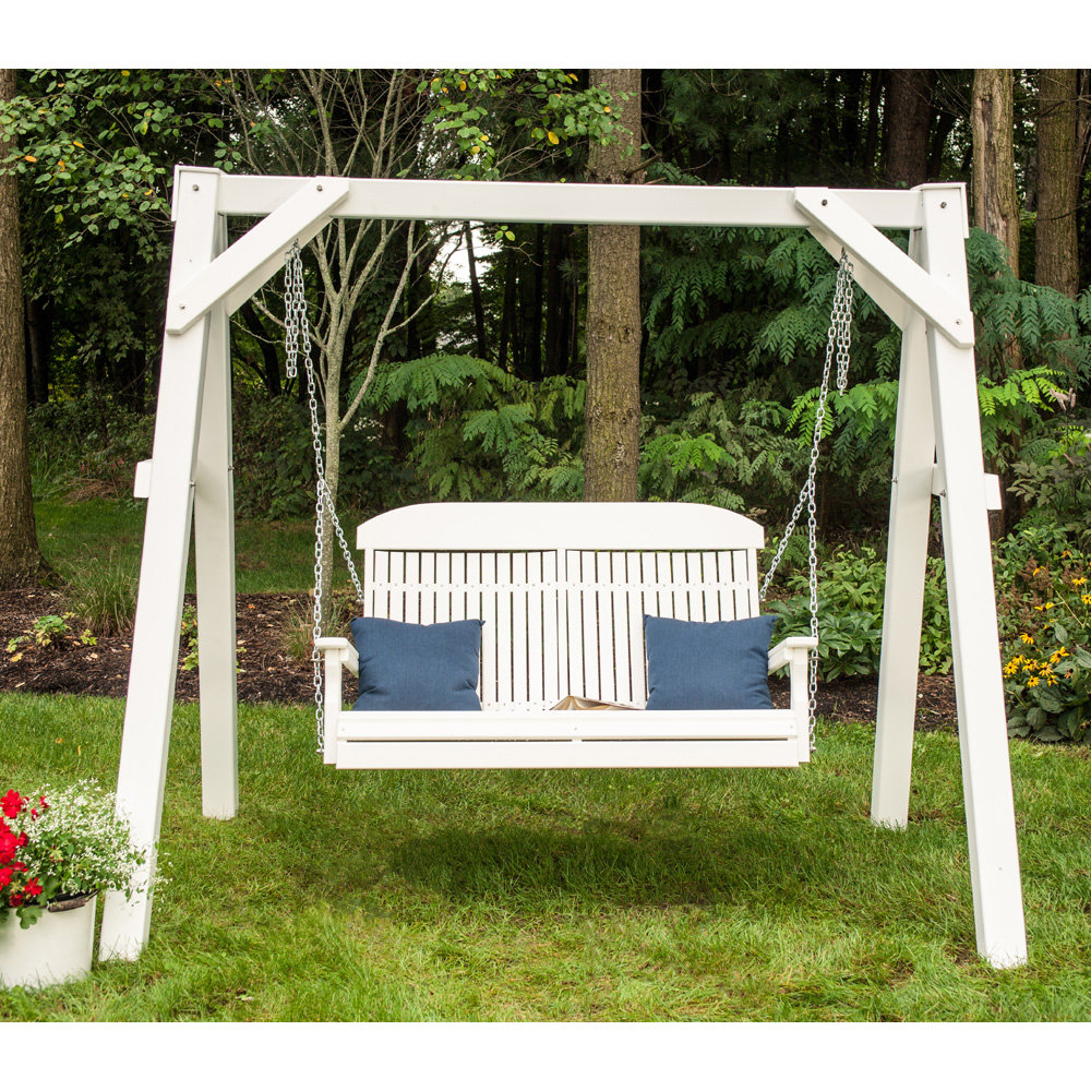 LuxCraft A-Frame Vinyl Swing Stand - White - VAFW
