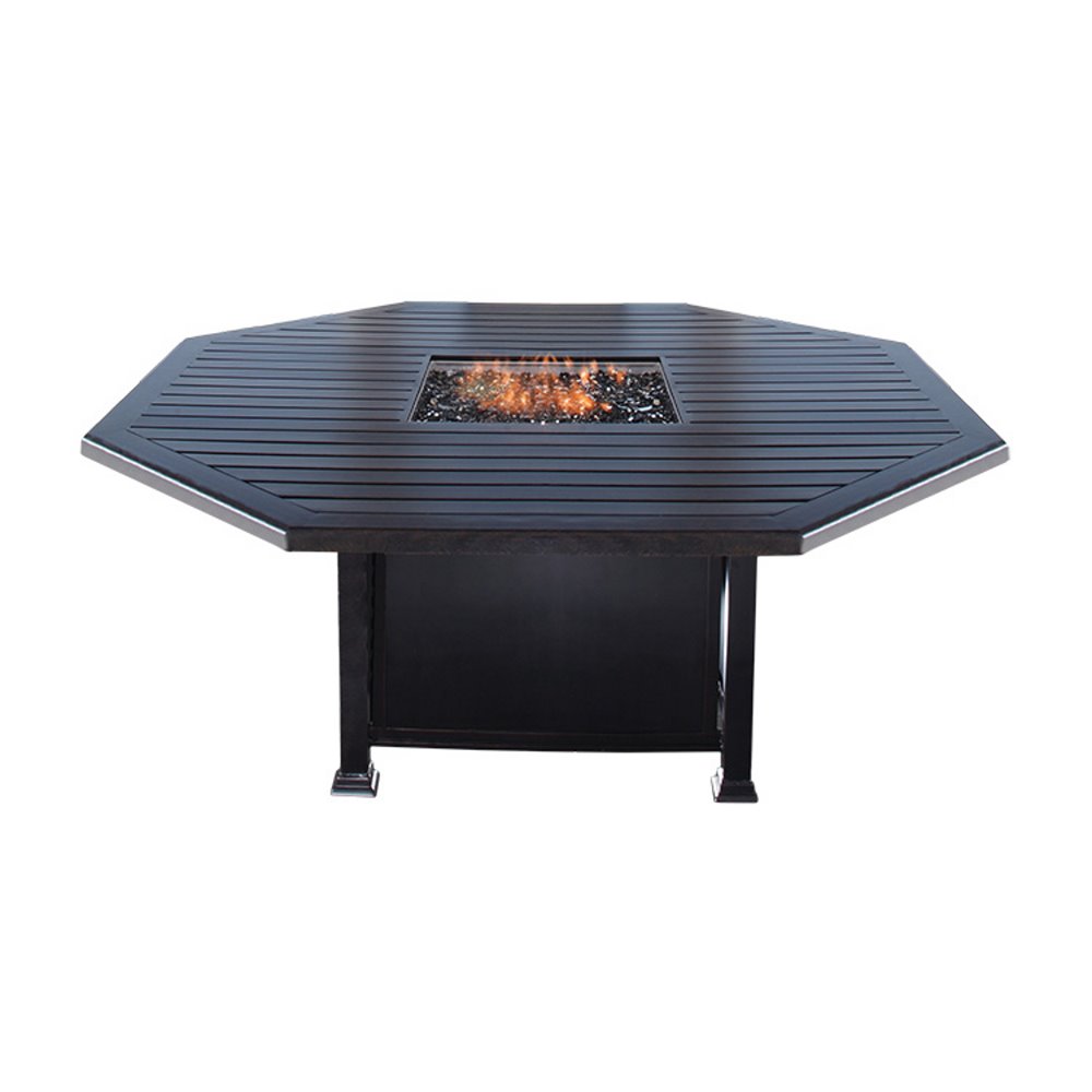 Mallin Paso Robas 64" Octagonal Dining Height Fire Table - F Slat Table - LF153L-F071F