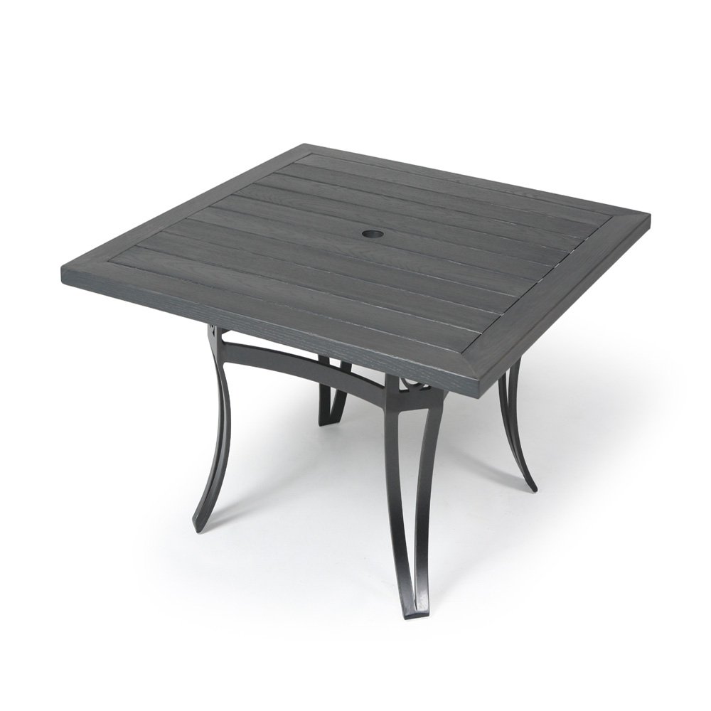 Mallin Salinas Woodgrain 48" Square Umbrella Dining Table - B7748-W148U