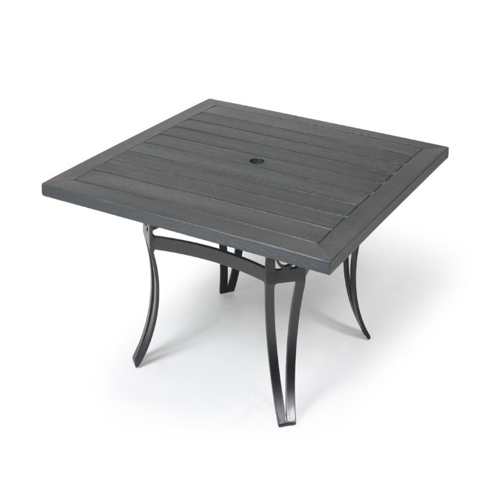 Mallin Salinas Woodgrain 48" Square Umbrella Dining Table - B7748-W148U