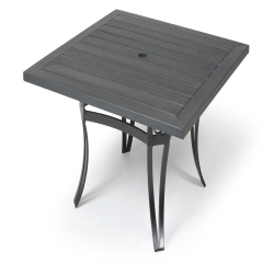 Mallin Salinas Woodgrain 43" Square Bar Height Umbrella Table - BC7127-W142U