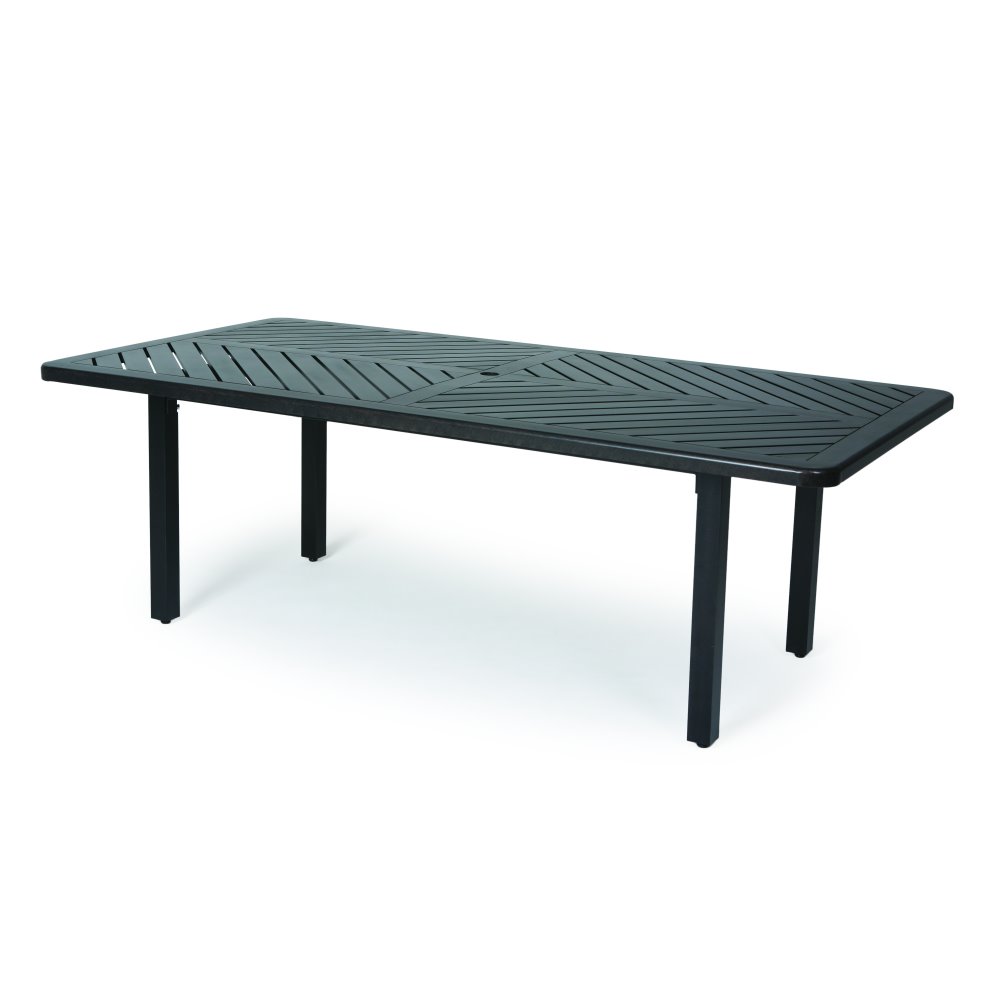 aluminum slat top dining table
