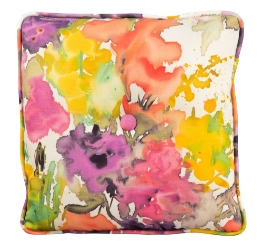 Mallin Square Throw Pillow with Button and Two Sided Fabrics - 6NWP20WL2