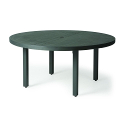 Mallin Trinidad Slat 60" Round Umbrella Dining Table - 3-060U