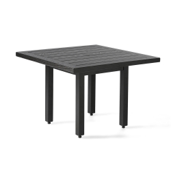 Mallin Trinidad 36" Square Umbrella Dining Table with Wood Grain Top - B3736-W136U