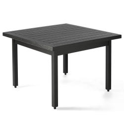Mallin Trinidad 42" Square Umbrella Dining Table with Wood Grain Top - B3742-W142U