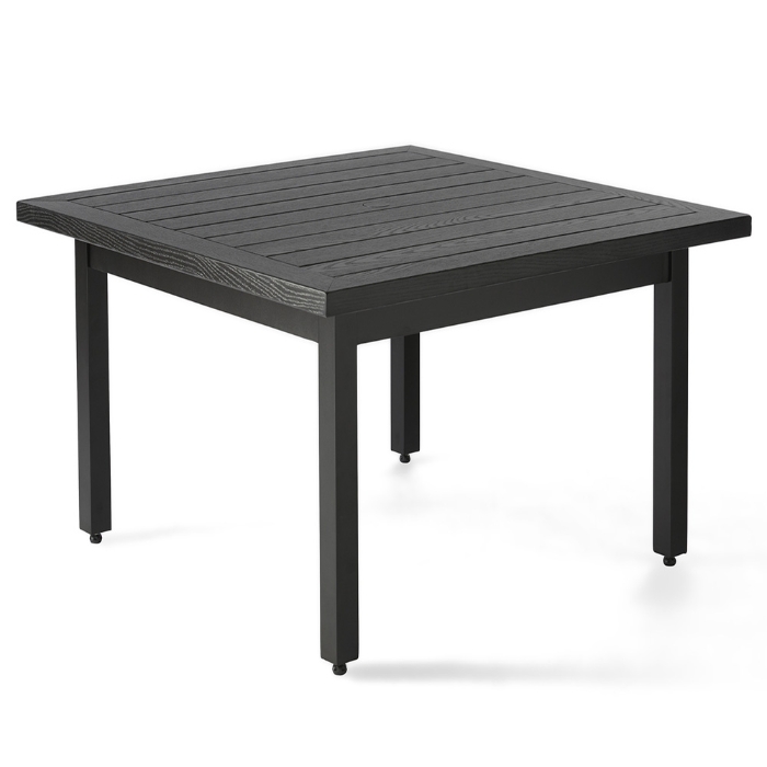 Mallin Trinidad 42" Square Umbrella Dining Table with Wood Grain Top - B3742-W142U