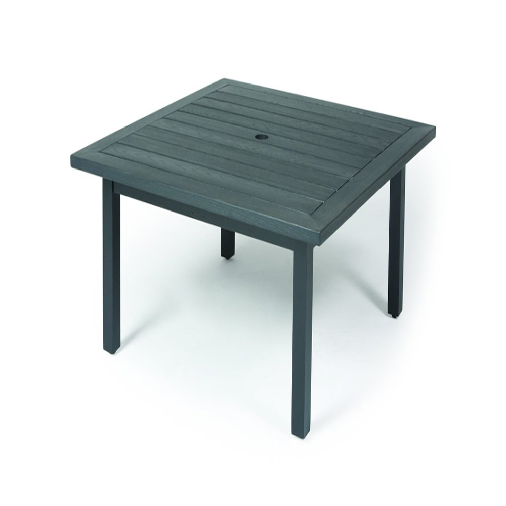 Mallin Trinidad Woodgrain 36" Counter Height Square Umbrella Table - BD3736-W136U