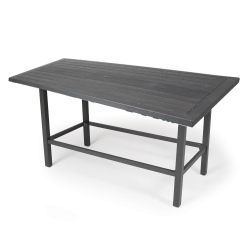 Mallin Trinidad Woodgrain 72" x 39" Counter Height Rectangular Umbrella Table - BD3772-W272U