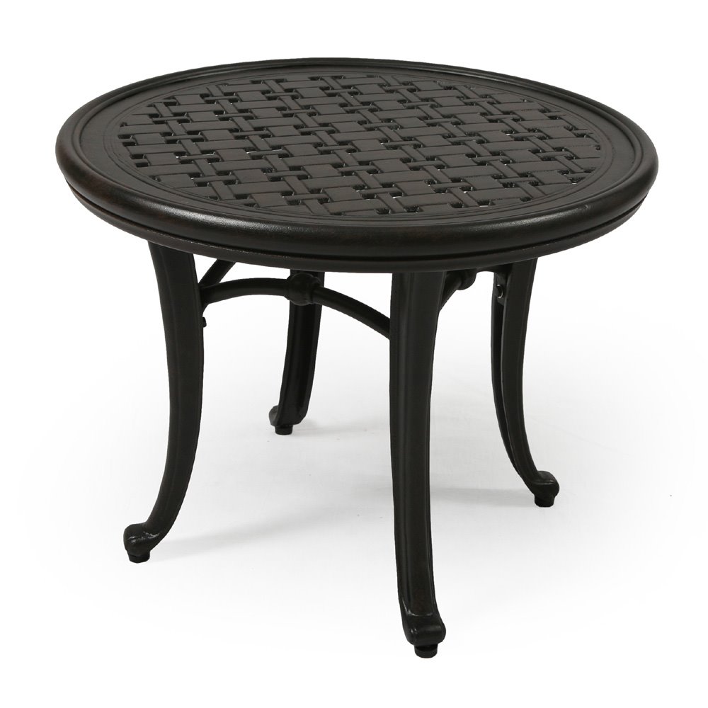 cast aluminum side table