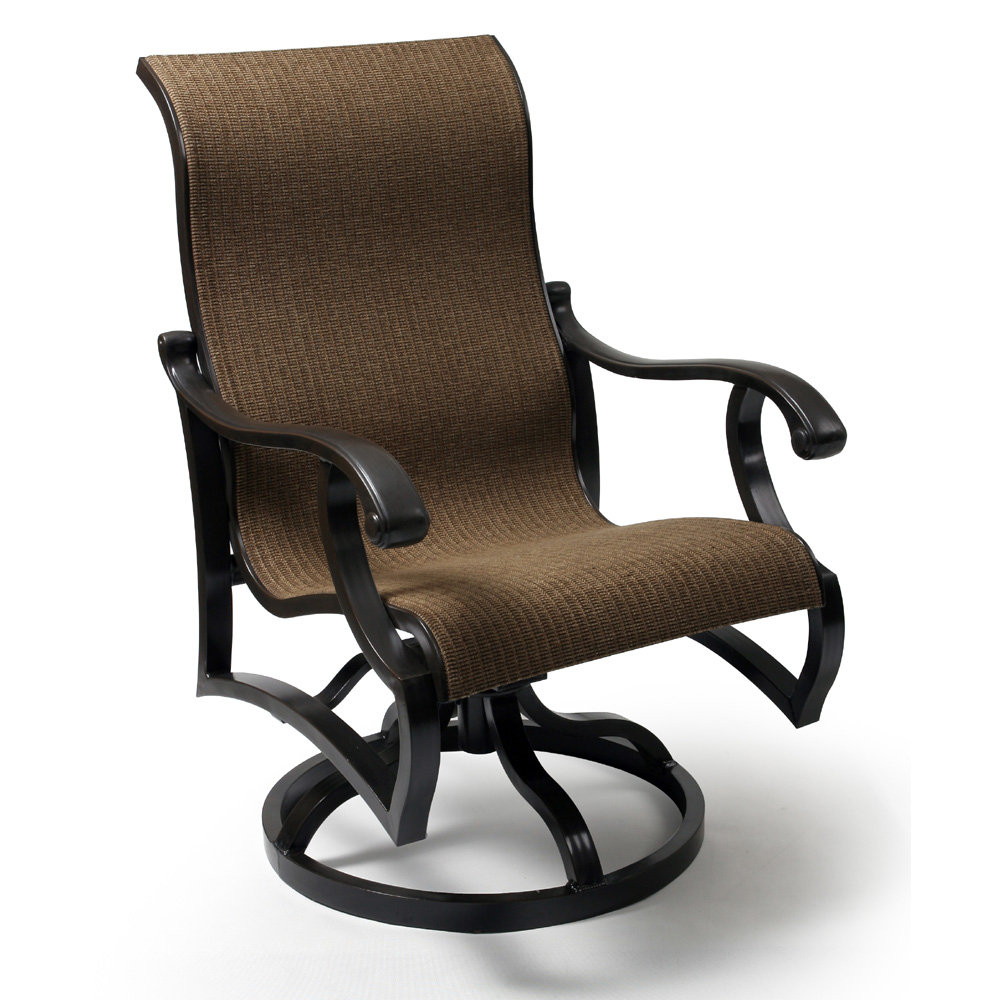 Mallin Volare Sling Swivel Rocker Dining Arm Chair - Thumbnail 4