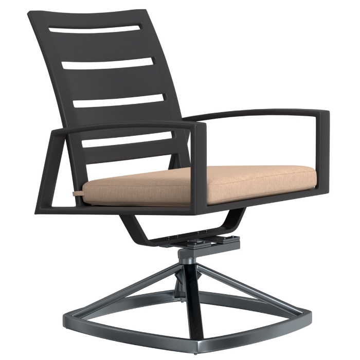 OW Lee Arc Swivel Rocker Dining Arm Chairs