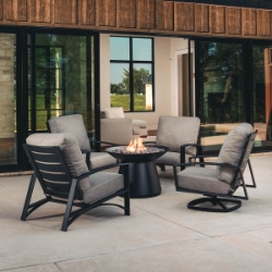 OW Lee Arc Modern Patio Set with Basso Fire Table - OW-ARC-SET1
