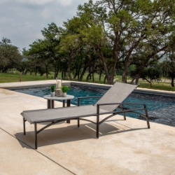 OW Lee Arc Sling Chaise Lounge Set with Trillium Dekton Side Table - OW-ARC-SET4
