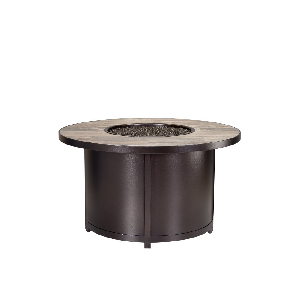 Elba 42" Round Chat Aluminum Fire Table