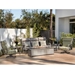 OW Lee Aris Sofa Set with Swivel Rockers and Fire Pit Table