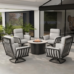 OW Lee Aris Max Swivel Rocker Fire Table Set - OW-ARIS-SET6