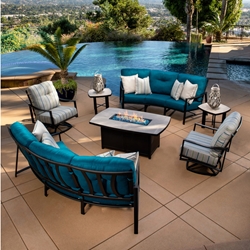 OW Lee Avana Cushion Outdoor Furniture Set with Fire Table - OW-AVANA-SET1