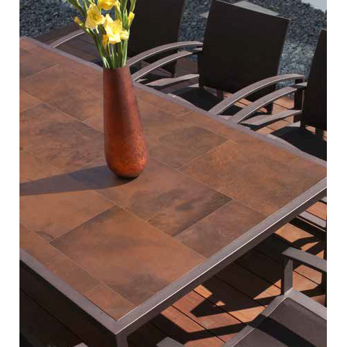 Porcelain tile umbrella holecounter top