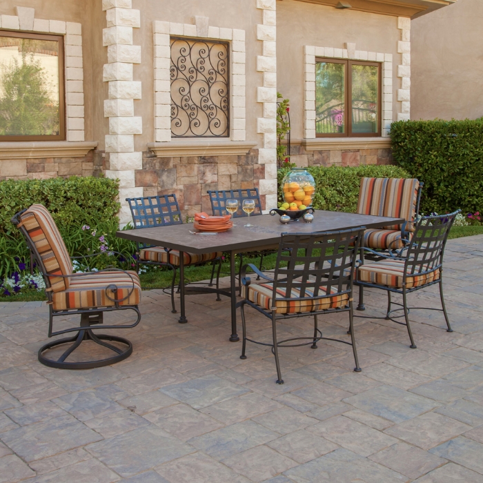 OW Lee Classico 7 Piece Patio Dining Set - 953-AF-SF-P4284RT