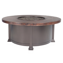 OW Lee 42" Round Occasional Hammered Copper Fire Table - 5130-42RDO