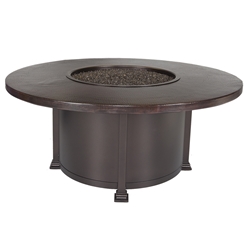 OW Lee 54" Round Chat Hammered Copper Fire Pit Table - 5130-54RDC